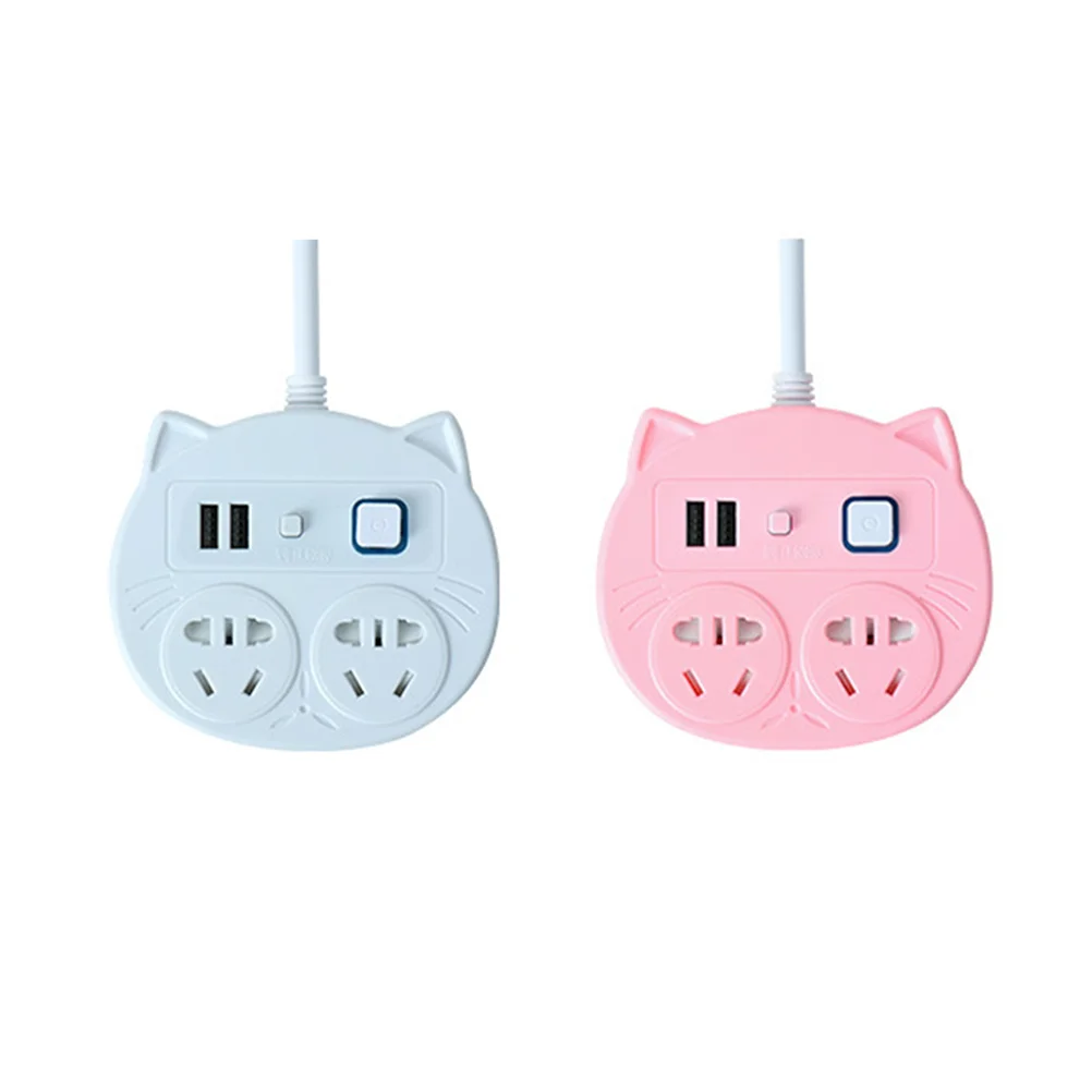

2pcs Cat Shaped USB ports Power Strip 2 Prong Power Strips for Home Office (US Plug)