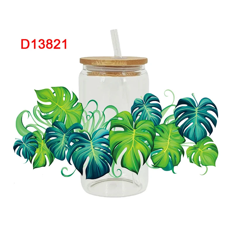 

3D УФ-переводящие наклейки DTF, 16 унций, обертывания чашек, растения, кактус с принтом для DIY, стекло, керамика, металла, кожи и т. д. D13396