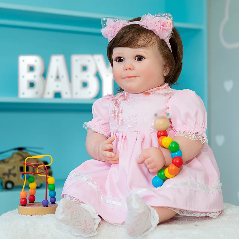 

60CM Huge Doll Real Baby Size Reborn Princess Girl June Awake Lifelike 3D Painting With Visible Veins Collectible Art Doll