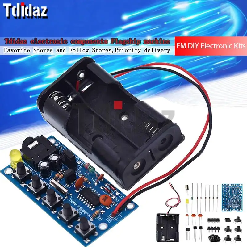 DIY Electronic Kits Wireless Stereo FM Radio Receiver Module PCB 76MHz-108MHz DC 1.8V-3.6V |
