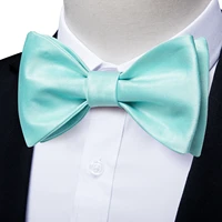 casual cyan blue men bow ties self tie bowties luxury party wedding butterfly knot accessories exquisite hanky cufflinks for man