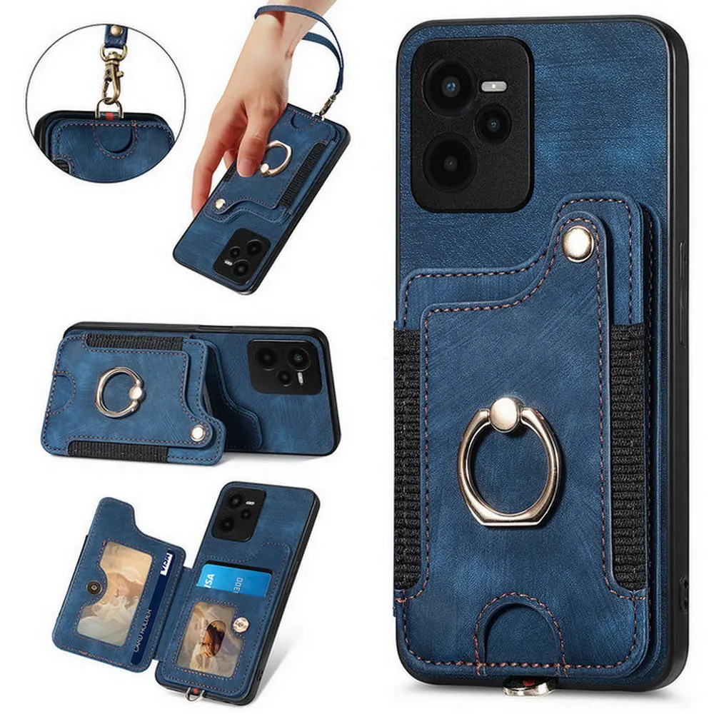 

For OPPO A54 A57 A74 A77 A78 A98 A58 5G RFID Block Leather Card Case for OPPO A57S A94 A 53 92 16 15 S A17 A95 A77S A54S Cover