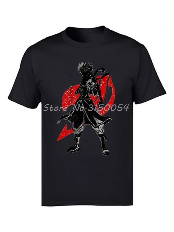 

Fairy Tail Natsu Japanese Anime T Shirt Funny Comic T-shirt Summer Men O-neck Cotton Tshirt Hip Hop Tees Harajuku