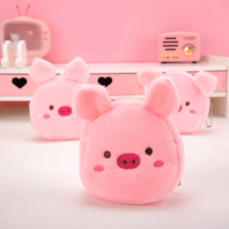

Cute Zipper Data Line Bag Cartoon Plush Coin Purse Creative Lipstick Bag Kids Gift Headphone Bag Change Wallet With Keychain