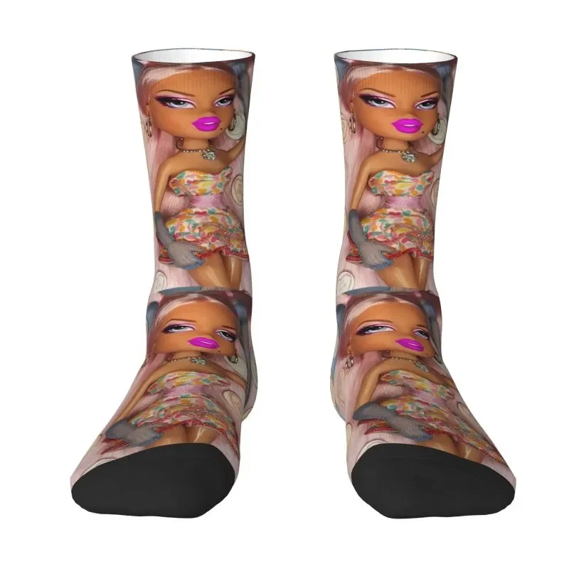 Fashion Print Pastel Bratz Rock Angelz Love Hearts Socks for Women Men Stretchy Summer Autumn Winter Rock Angelz Crew Socks