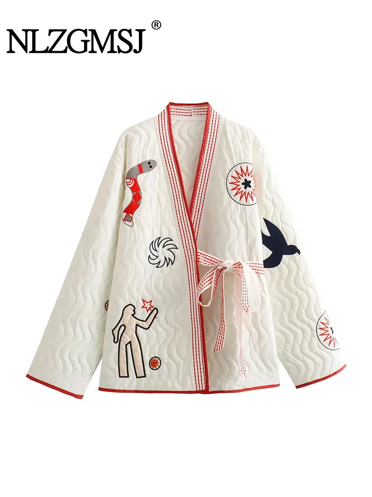 

Парка-кимоно Женская с вышивкой, х/б, на осень/зиму