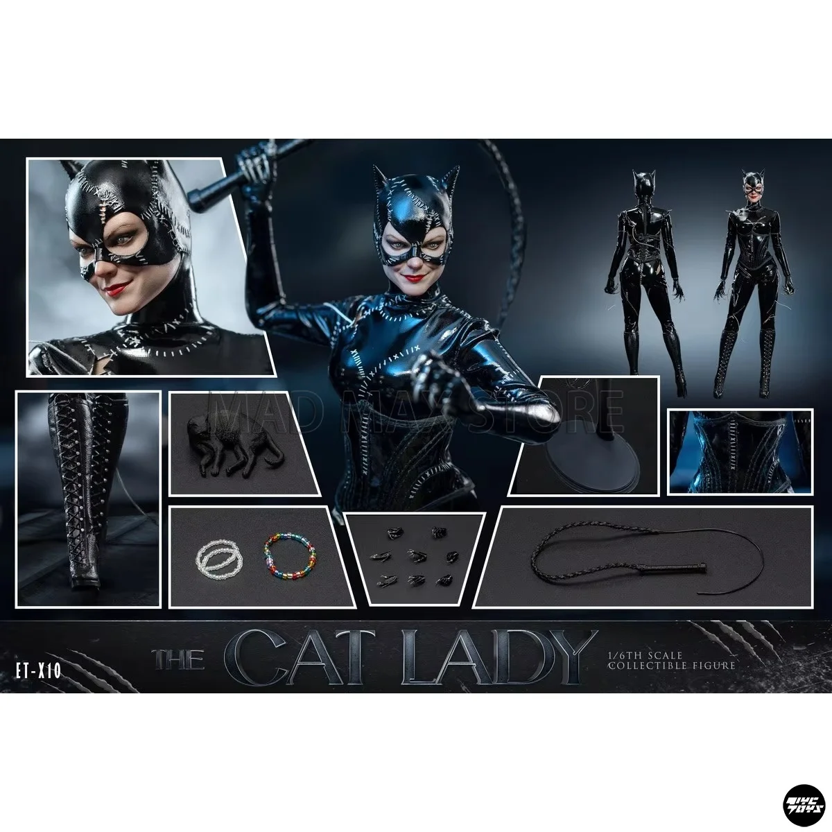 Фото В НАЛИЧИИ: Коллекционная фигурка ET-X10 Cat Lady 1/6, издание 92, «Бэтмен возвращается», Олд Кэт-Уомен, стандартная версия, модель, игрушка, подарок №4