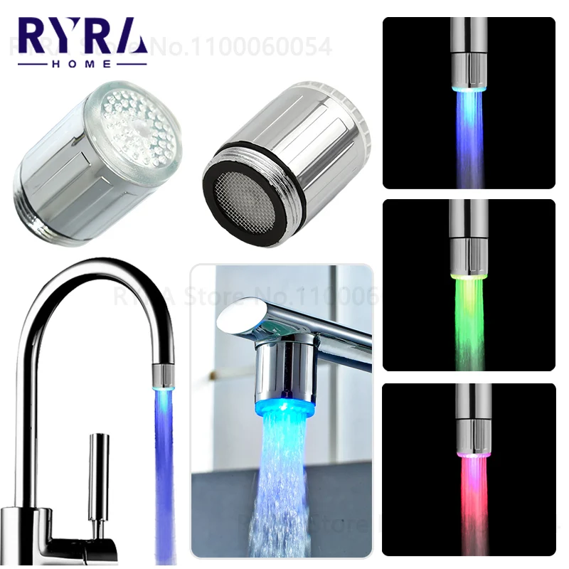 

LED Faucet Light Tap Nozzle RGB 7 Colors Change Temperature Sensor Faucet Aerator Water Saving Tap Bathroom Kitchen Accessories