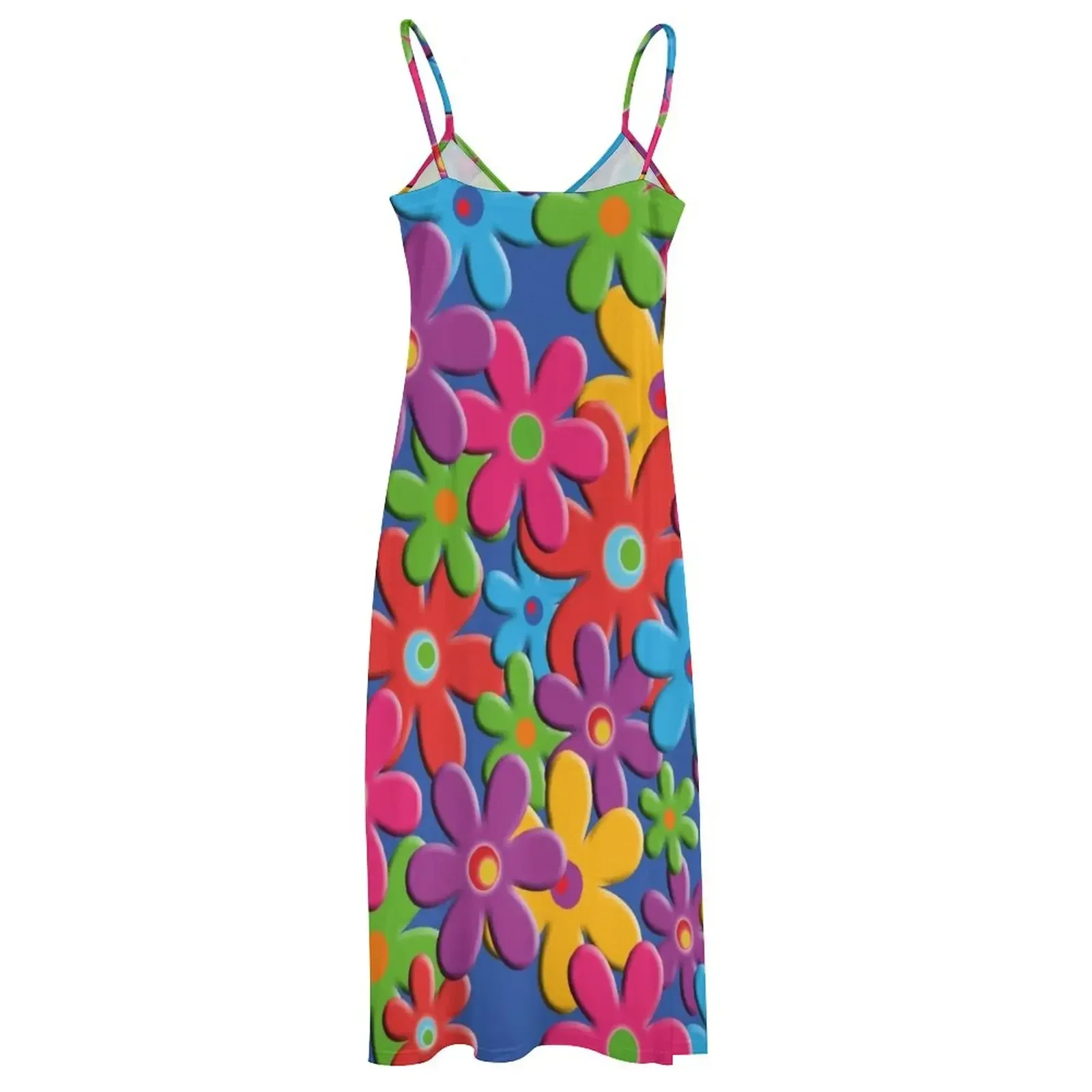 Женское длинное платье без рукавов с цветочным принтом