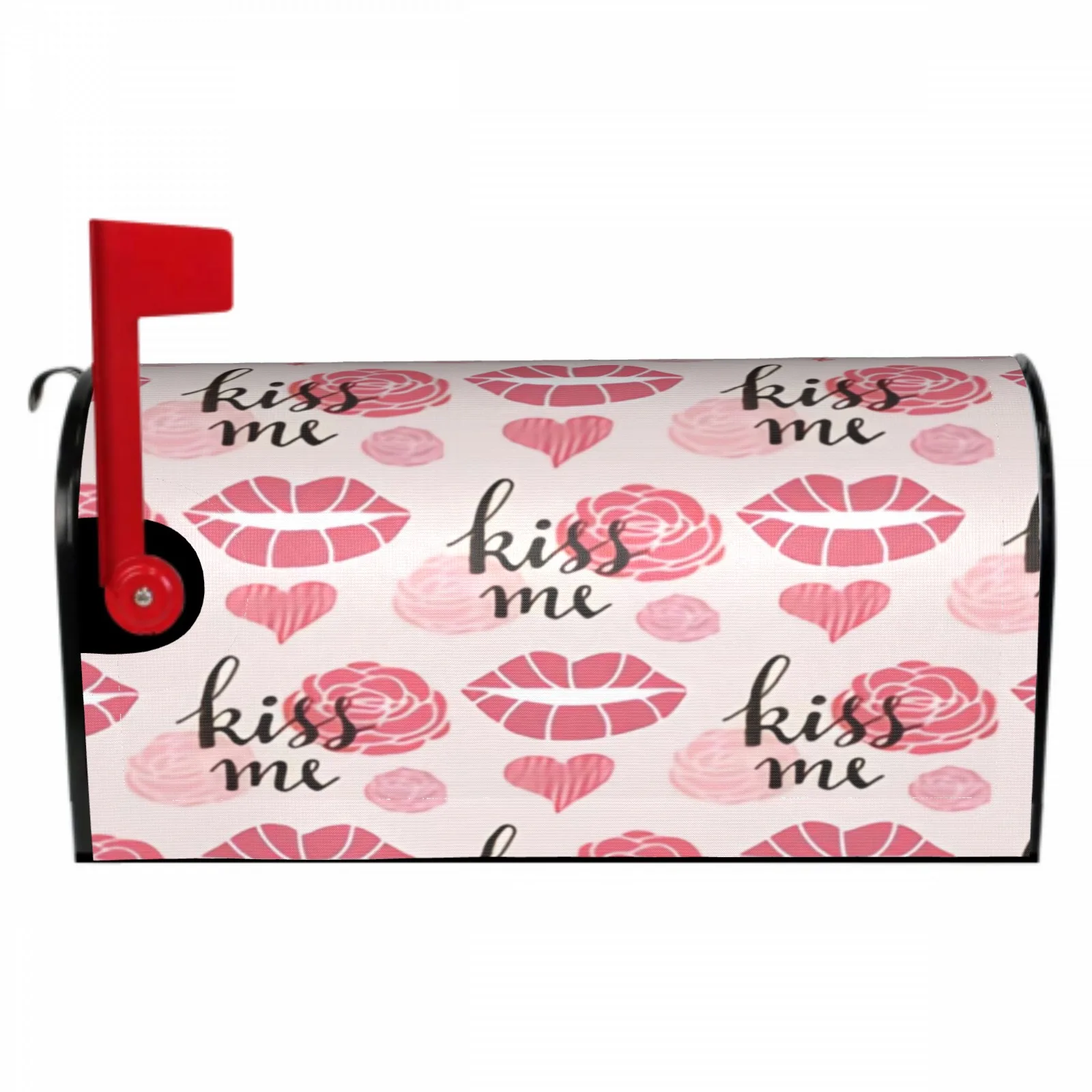 

Valentine's Day Lip Magnetic Mailbox Cover Standard Size Mother' Day Red Rose Post Box Cover Wrap Decoration Garden Outdoor