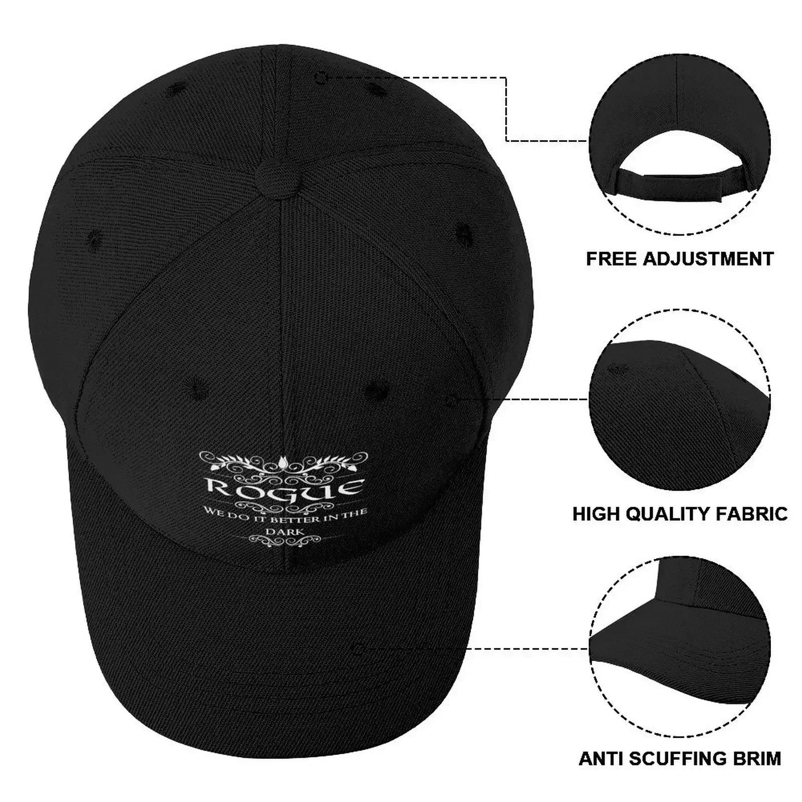 Фото We Do It Better In The Dark D&D Rogue Class Бейсбольная кепка с принтом в стиле хип-хоп, аниме Snapback, мужская кепка класса люкс, женская кепка №4