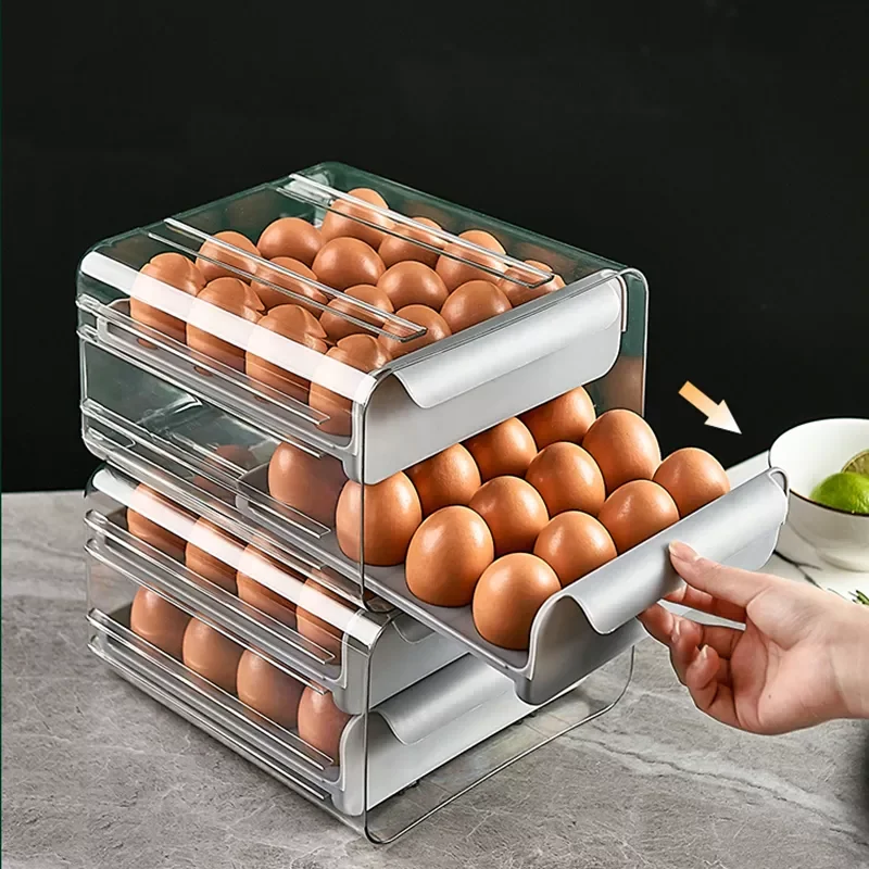 

Lid Can Stack Eggs For Sorting Refrigerator Fresh-keeping Egg Box Drawer Large Capacity Type Household Kitchen Storage Box