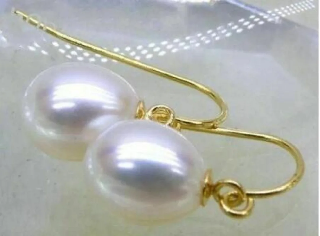 

Fashion Genuine AAA+++ 10-11mm white drop akoya pearl dangle earring