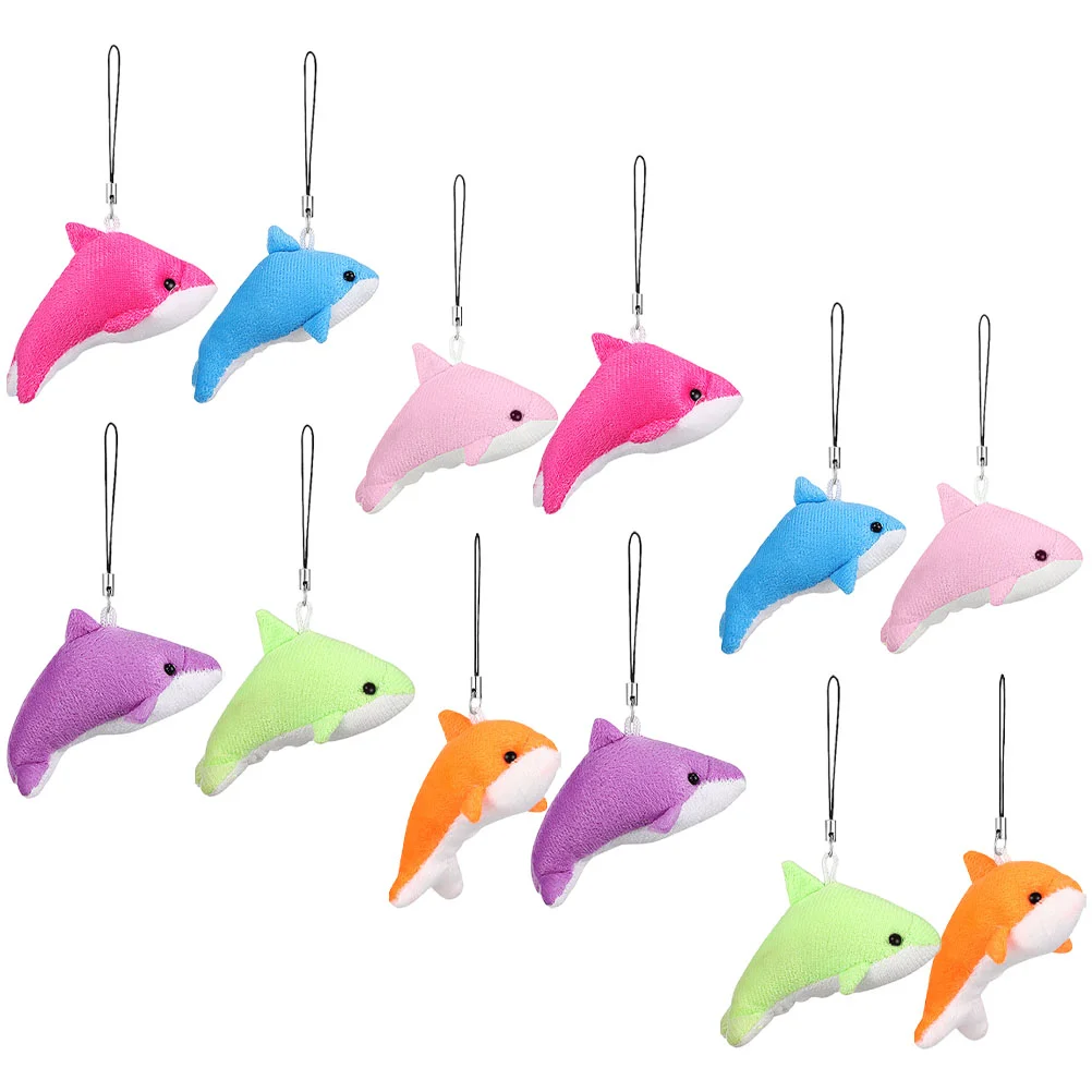 

12 Pcs Kids Playset Key Chain Pendant Dolphin Keychains Cute Toy Backpack Plush Pendants Pp Cotton Ornaments Stuffed Kids+toys