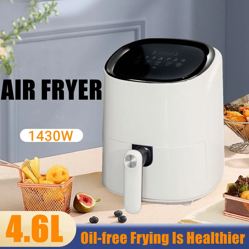 

4.6L Smart Air Fryer Electric Oilless Cooker 360° Baking Oven for Home Large Capacity Multifunction Health Fryer with LCD Screen