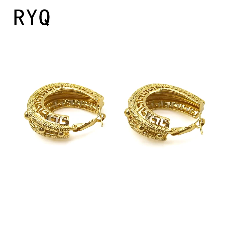 Женские винтажные серьги-кольца из латуни