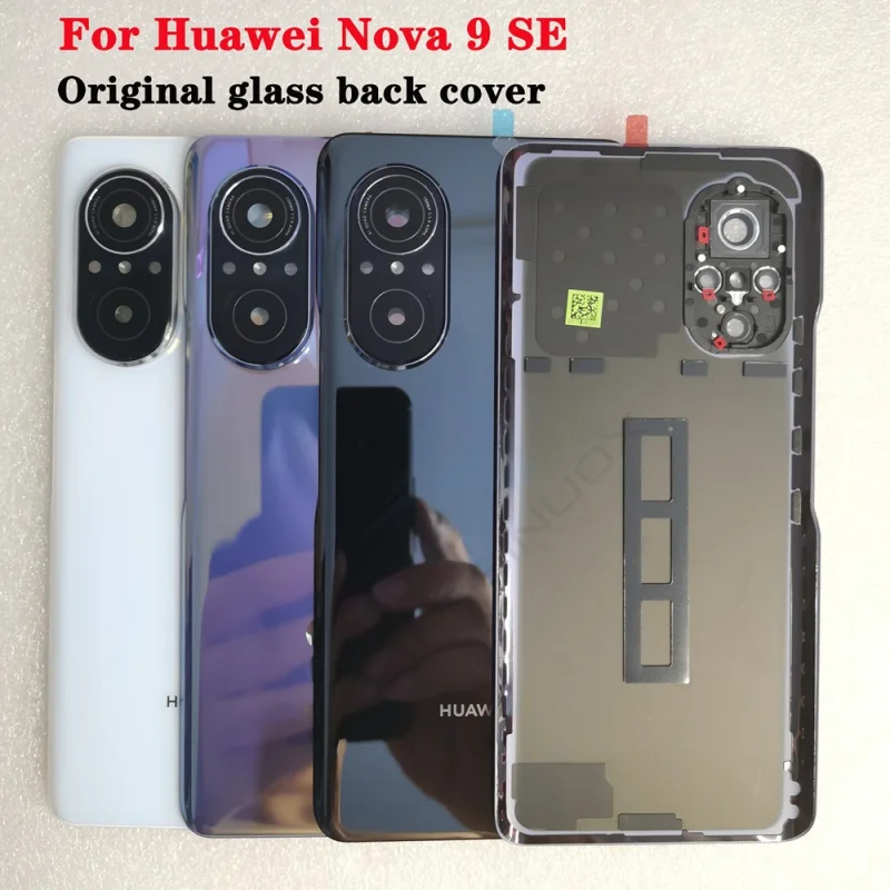 

For Huawei Nova 9 SE Original Tempered Glass Back Cover Spare Parts Back Battery Cover Door Housing Camera Frame