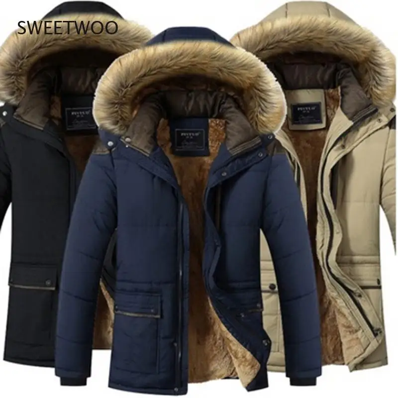5XL Winter Windproof Parkas Men Solid Parkas Cotton Padded Men Casual Jackets Thicken Coats OverCoat Warm Clothes