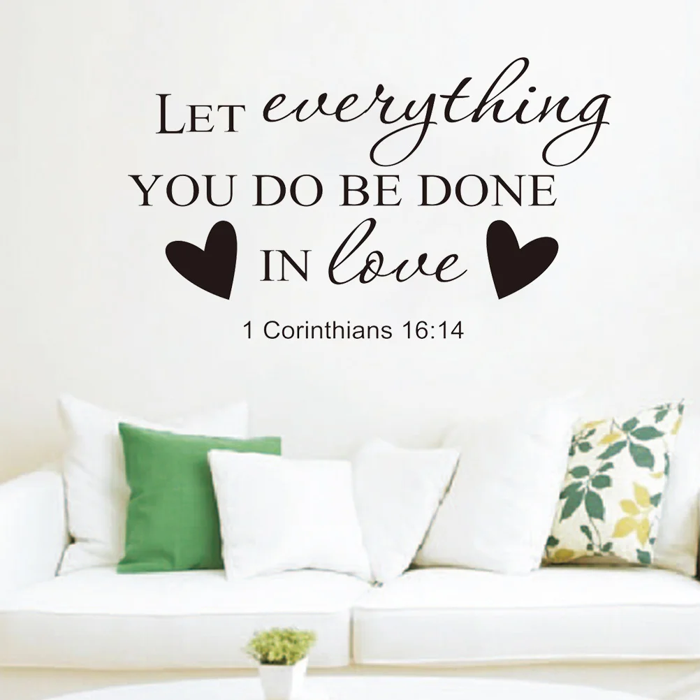 

1PC Bible Verse Peel and Stick Let Everything You Do Be Done In Love Wall Decals
