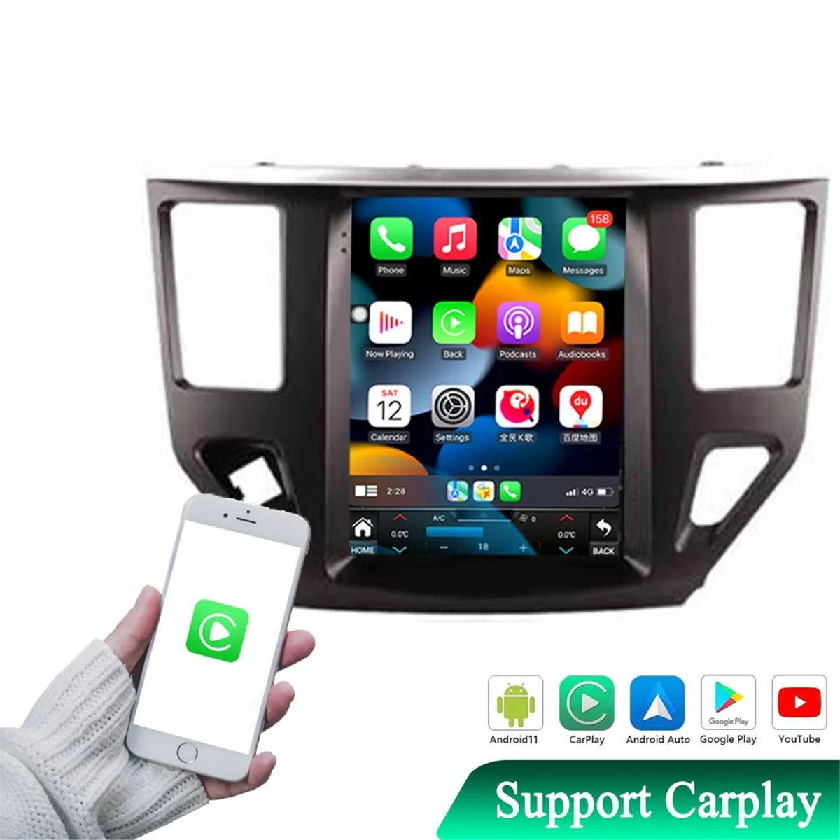 Tesla Android 13 автомобильный радиоприемник для Nissan Pathfinder R52 SL SV 2012-2020 стерео