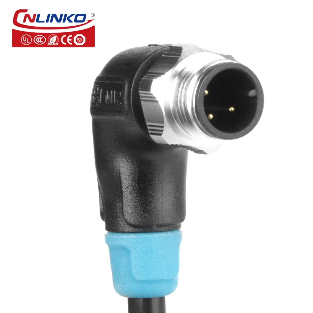 CnLinko M12 IP68 промышленная розетка с 3-контактным водонепроницаемым разъемом питания