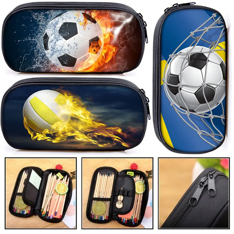 Cool Basket/Hot Blood Footbally Stampa Astuccio Per Adolescenti Borse Cosmetiche Borsa Da Scuola Carina Borse Fisse Per Bambini