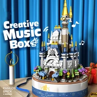girls series mini magic castle architecture music box assemblage building blocks model brick friends ideas diy toys for children