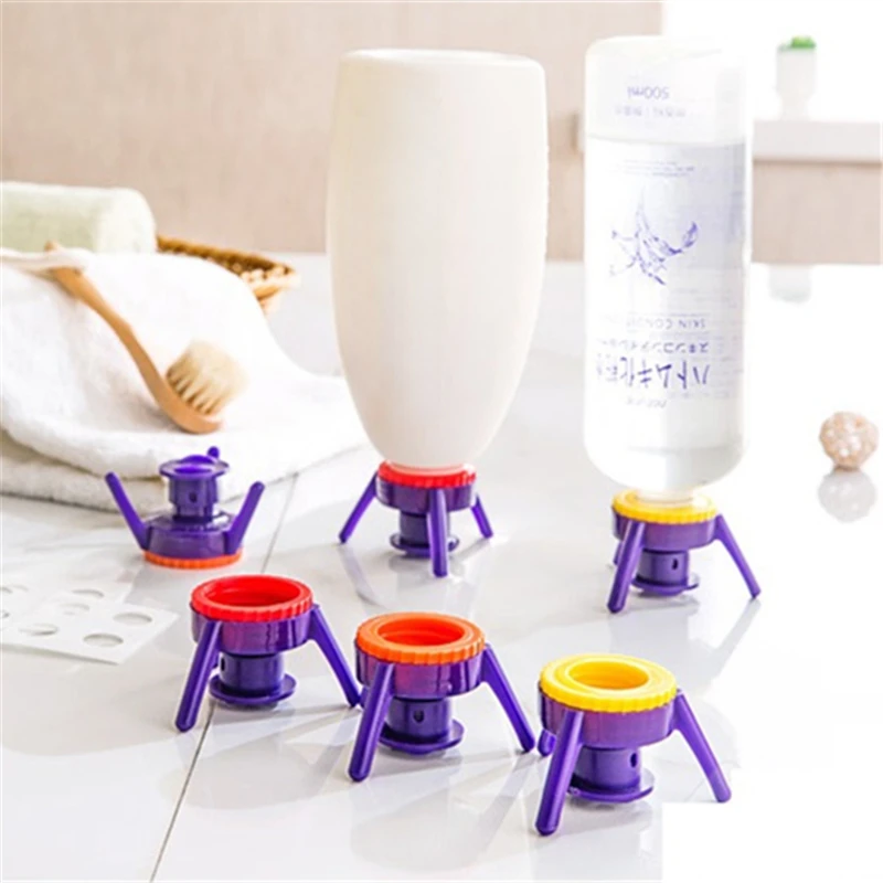 

Toss It Bottles Stand Cap Kit Easy Pour Out Thick Liquid Bottle Emptying Kit with 6 Adapters
