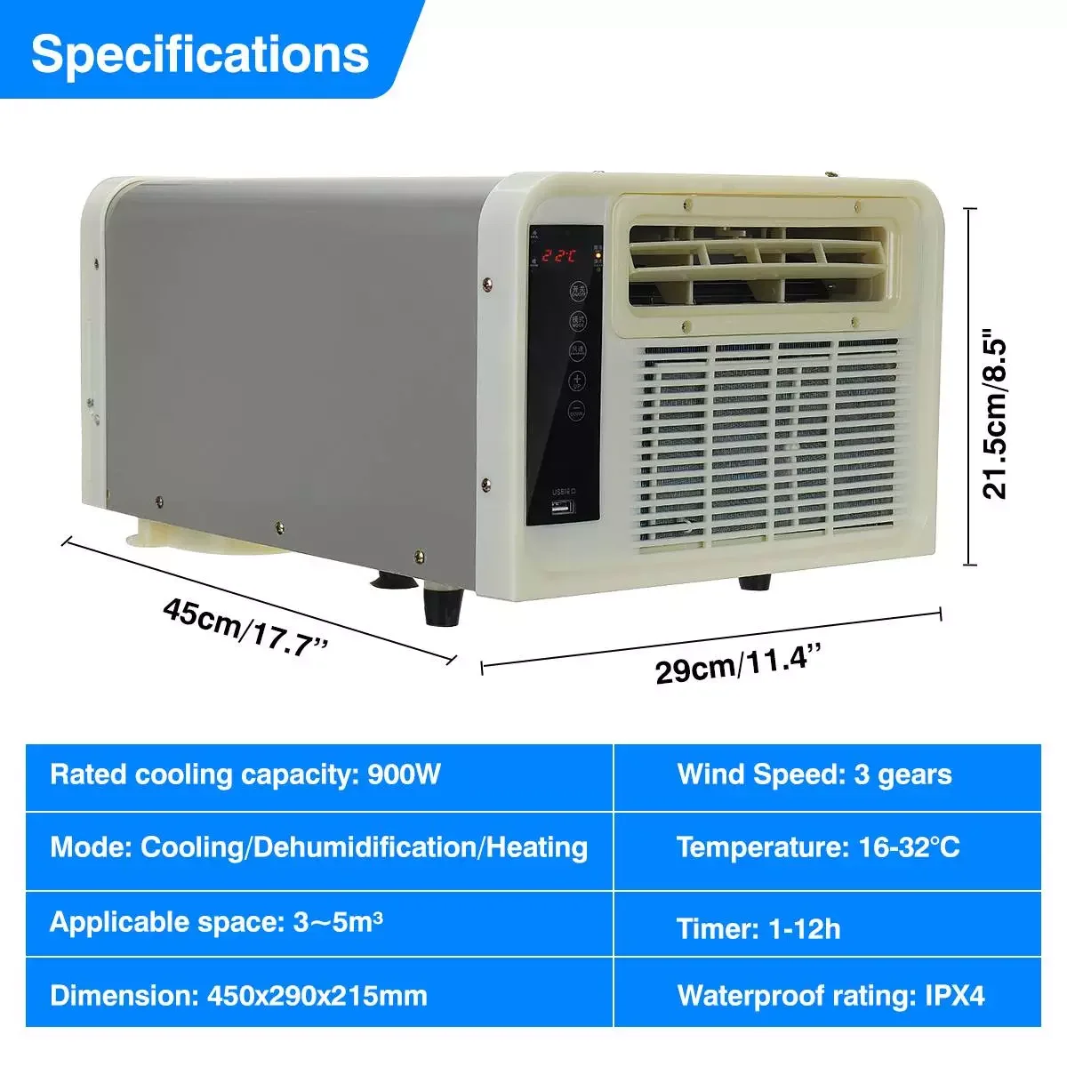 Home Room Dormitory Desktop Air Conditioner 12H Timer Cold/Heat Remote Control Portable Window Air Conditioning Air Cooler 220V enlarge
