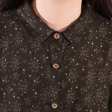 Винтажное женское платье свободного кроя больших размеров повседневное из смеси