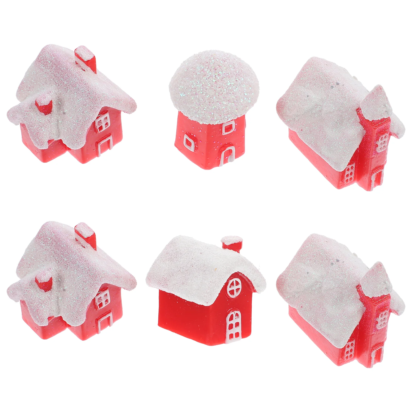 

Tabletop Mini Decors Decorative Miniature Model Xmas Accessory Resin Snow House Craft