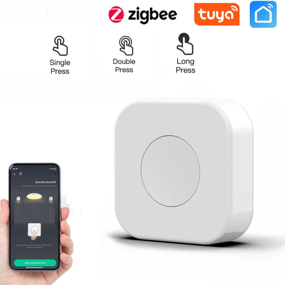 

Tuya Smart ZigBee Scene Switch Wireless Mini Button Switches Multi Scene Linkage One Touch Control Works With Smart Life App