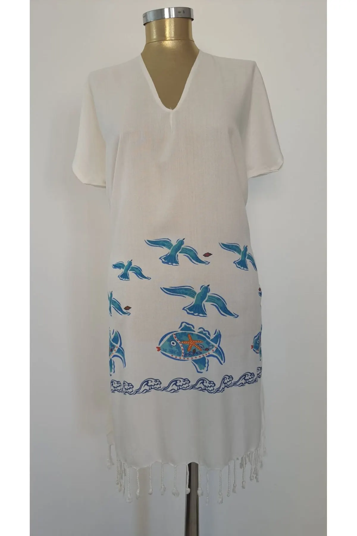 

Women's Pareo Beach Dress Swimwear Cover Up Dress Sexy Tunic Suit Beachwear Female Beach Bikini Cover Loose Mini Dress