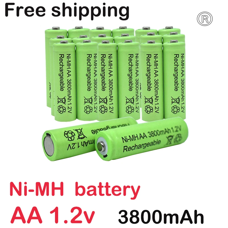 

Free Shipping AA 1,2V 3800 MAh Pre-cargado Bateras Recargables NI-MH Recargable AA Batera Para Juguetes Micrfono De La Cmara