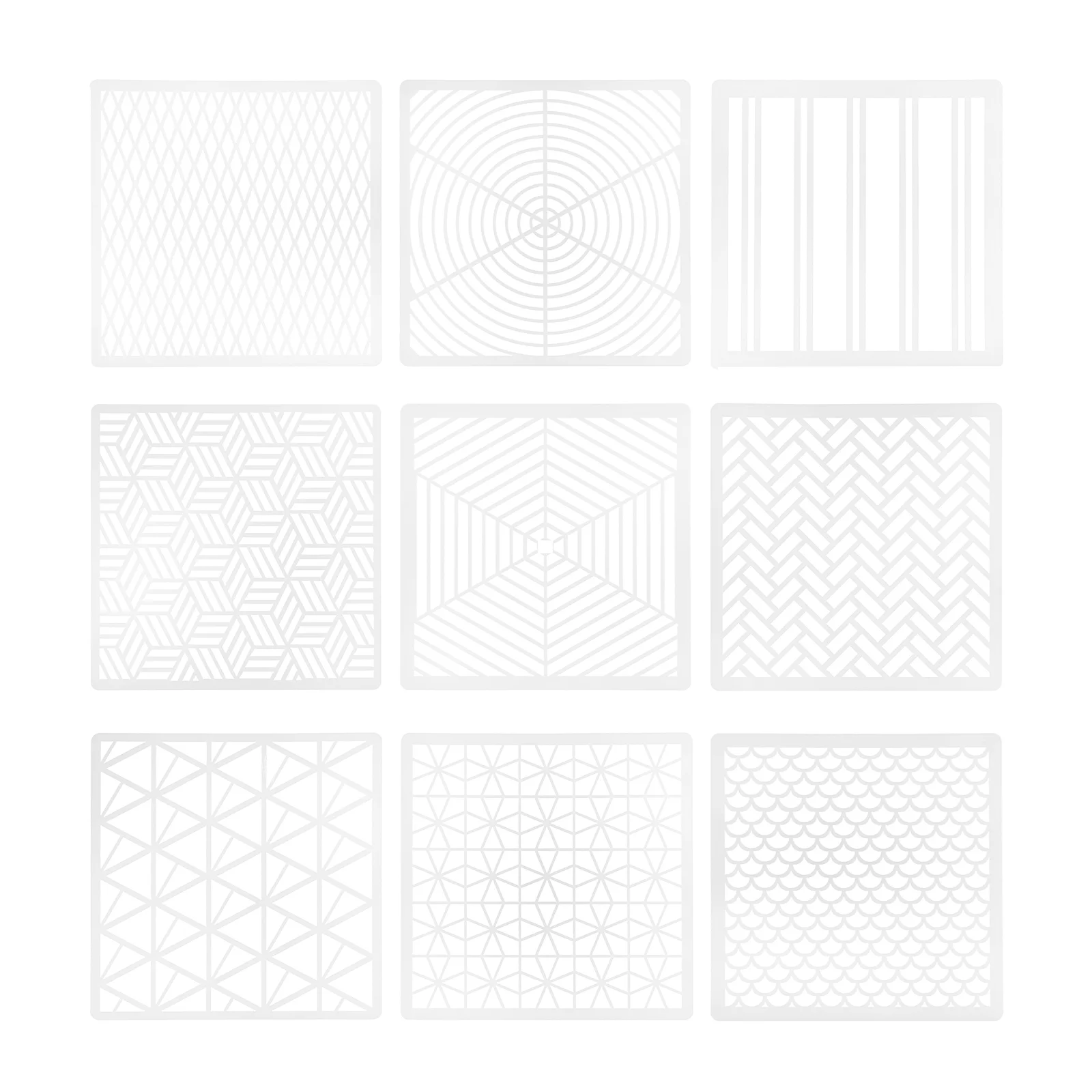 

Stencil Painting Stencils Template Scrapbook Diy Craft Reusable Fabric Furniture Geometric Crafts Cutcookie