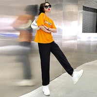 472 korean fashion loose women t shirt casual sports suit short sleeved suit womens fashion outfits y2k harajuku two piece suit