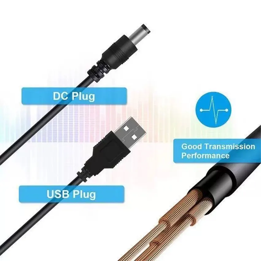 Фото Универсальный кабель питания, 1 шт., USB-разъем постоянного тока 5,5*2,1 мм, разъем 5 В, зарядный шнур с насадками для выбора разъемов 3/8 №3