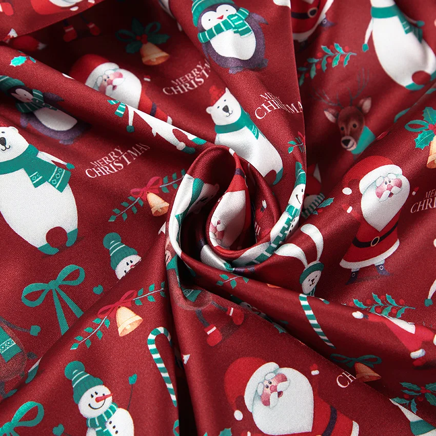 High Quality Women's Nightgown Silk Satin Christmas Party Satin Nightgown Elegant Pajama Fashion Female Sleepwear