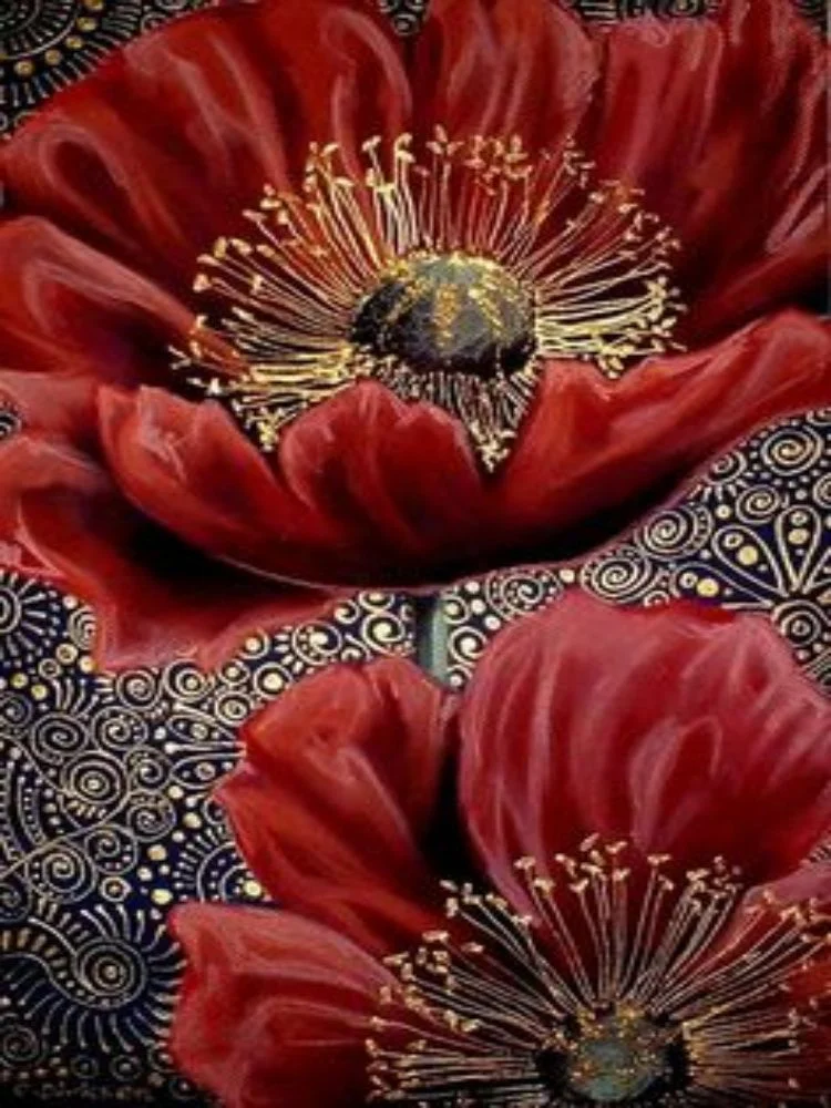 

5D Diamond Art Painting Flower Full Diamond Masak Vintage Botanical Rhinestone Embroidery Cross Stitch Kit Home Decor