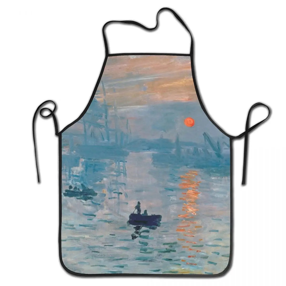 

Impression Sunrise Bib Apron Women Men Kitchen Chef Claude Monet Painting Art Tablier Cuisine for Cooking Baking Gardening