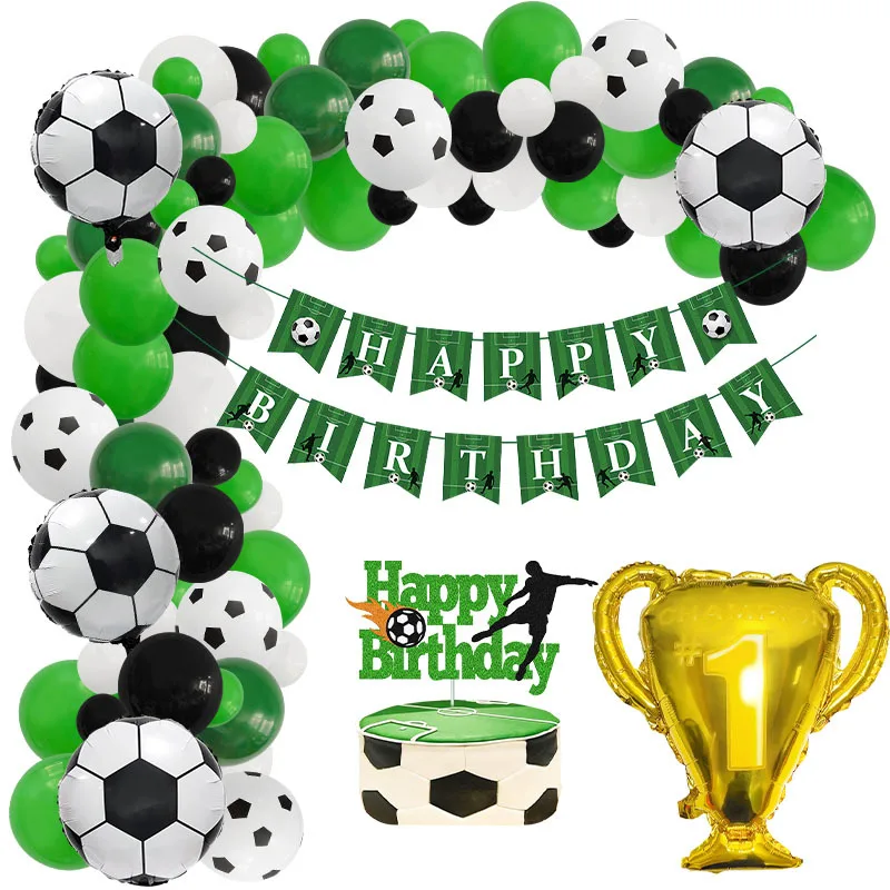 

76 шт., набор воздушных шаров с футбольной тематикой, праздничный шар, цепочка для дня рождения, футбольный Чемпион для детей, день рождения, в...