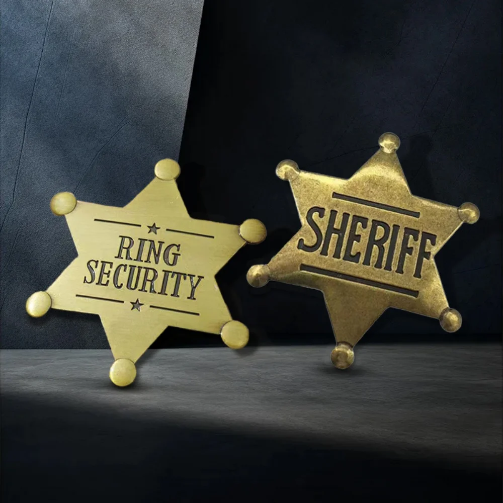 Модные западные шерифы для взрослых с шестиугольной звездой металлические броши