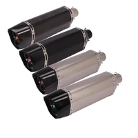 38 51mm motorcycle exhaust muffler tip tubes dual outlet escape stainless steel silencer db killer system silp on racing baffle