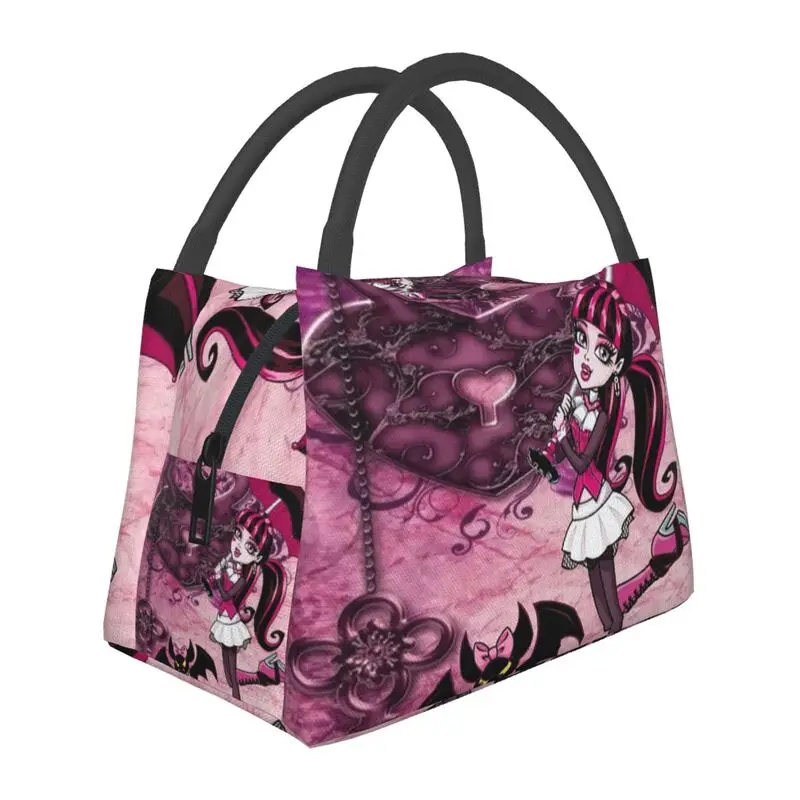 

Monster High Draculaura Thermal Insulated Lunch Bags Women Animated Tv Movies Resuable Lunch Tote Travel Storage Meal Food Box