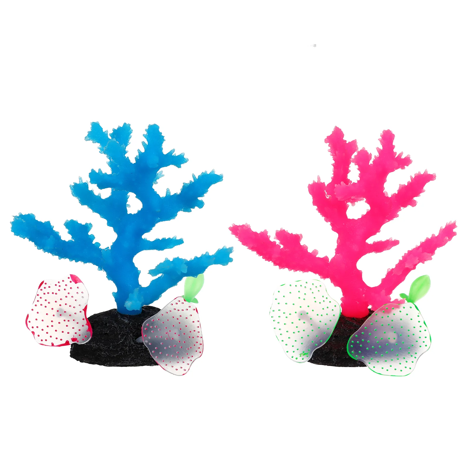 

2 Pcs Simulated Artificial Coral Silicone Corals Fish Tank Aquarium Plants Pool Decor Silica Gel