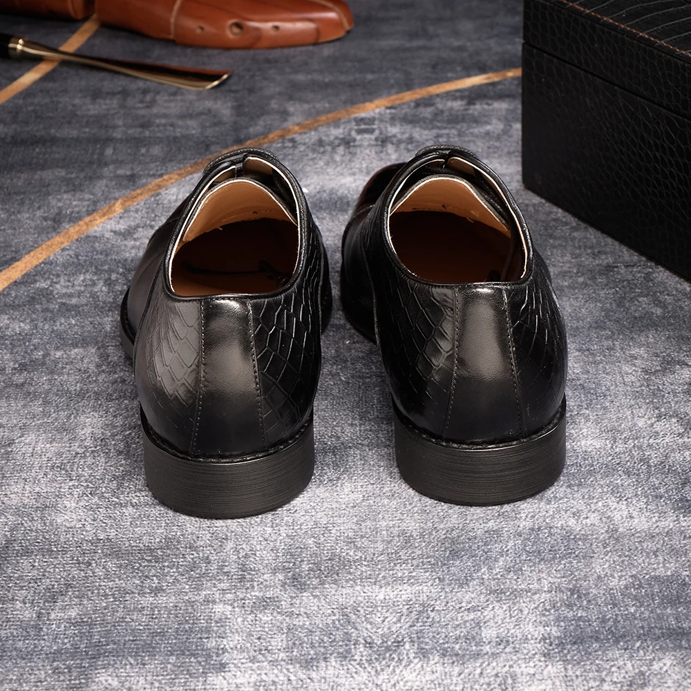 Туфли-оксфорды мужские классические натуральная кожа на шнуровке для