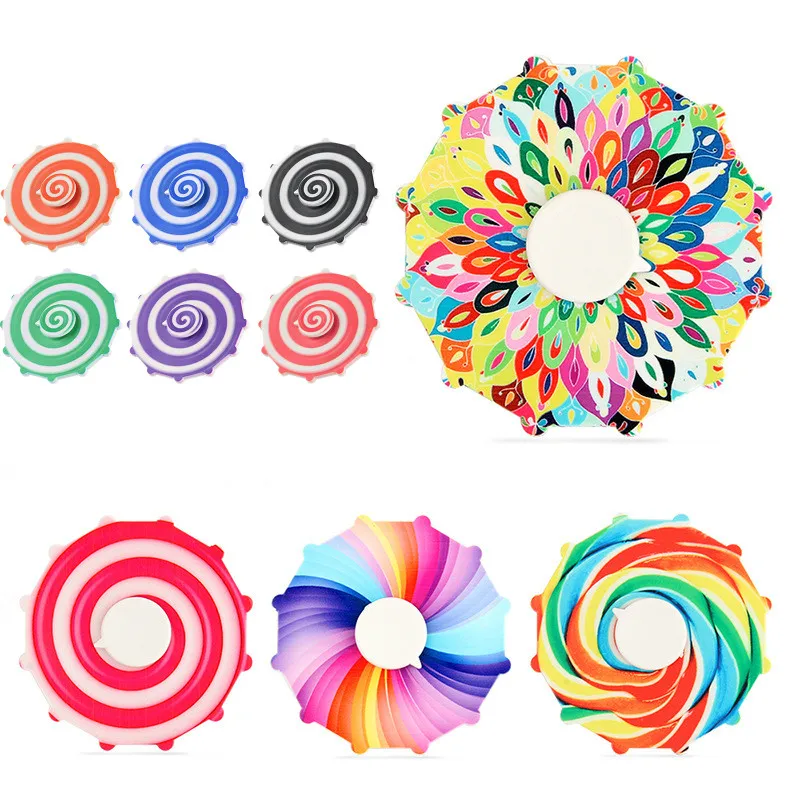 

Candy Rainbow Dynamic Running Fingertip Gyro Fidget Toy Spinner Stress Relief Learning Education Expression Emotion Gifts Toys