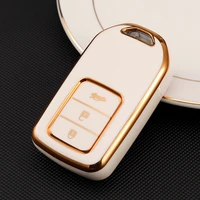 tpu material flexible car key cover for honda crv fit civic accord hrv city odyssey xrv brand new electroplated auto key fob