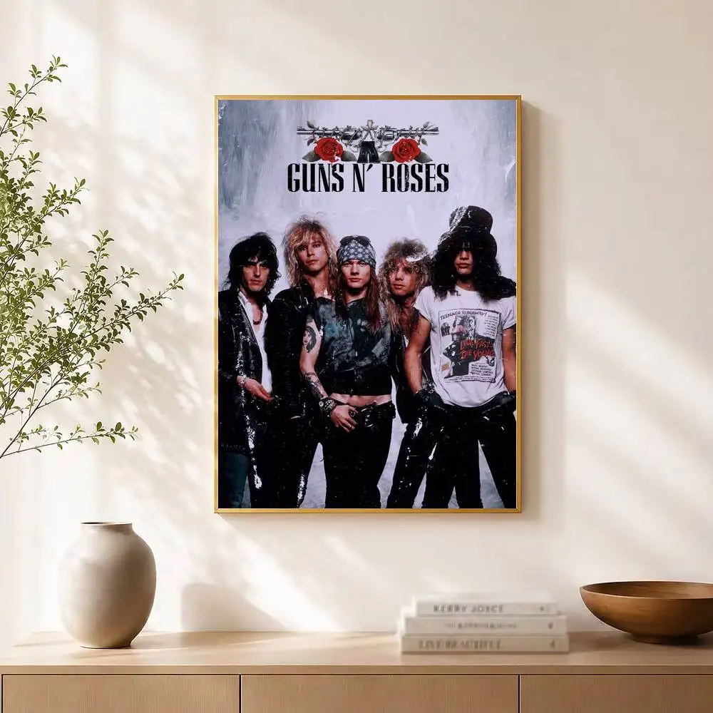 Фото Постер группы G-Guns N-R-Roses, водонепроницаемая настенная наклейка для бара, гостиной, винтажный декор, высококачественная печать, подарок. №2