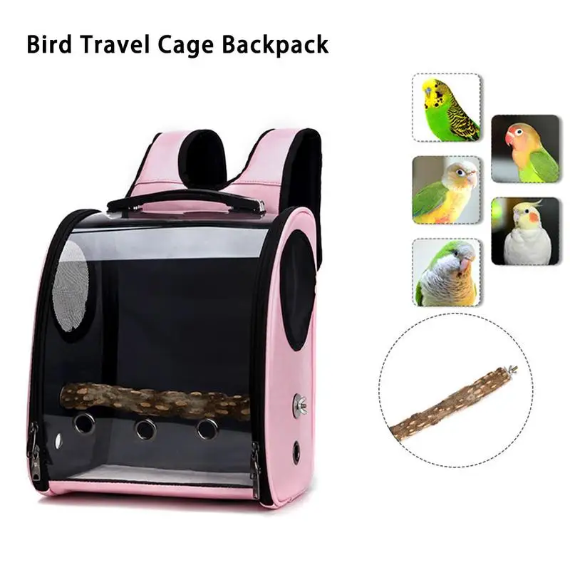 

Pet Parrot Backpack Carrying Cage Cat Dog Outdoor Travel Breathable Carrier Bird Canary Transport Bag Birds Supplies